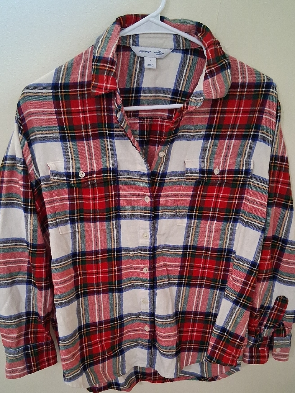 Old Navy Red and Blue Plaid Button-Down Shirt